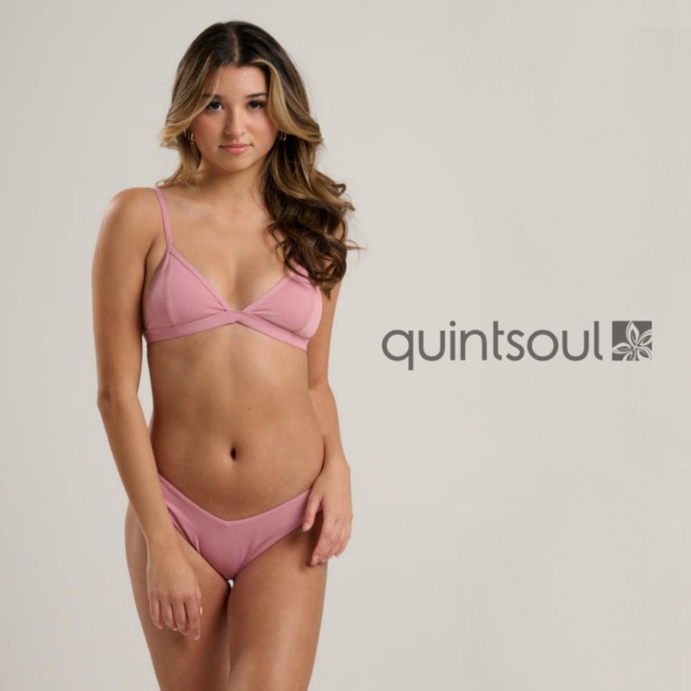 NEW Quint Soul White Label Fashion Colours Tri Top Triangle Binkini Vintage Pink